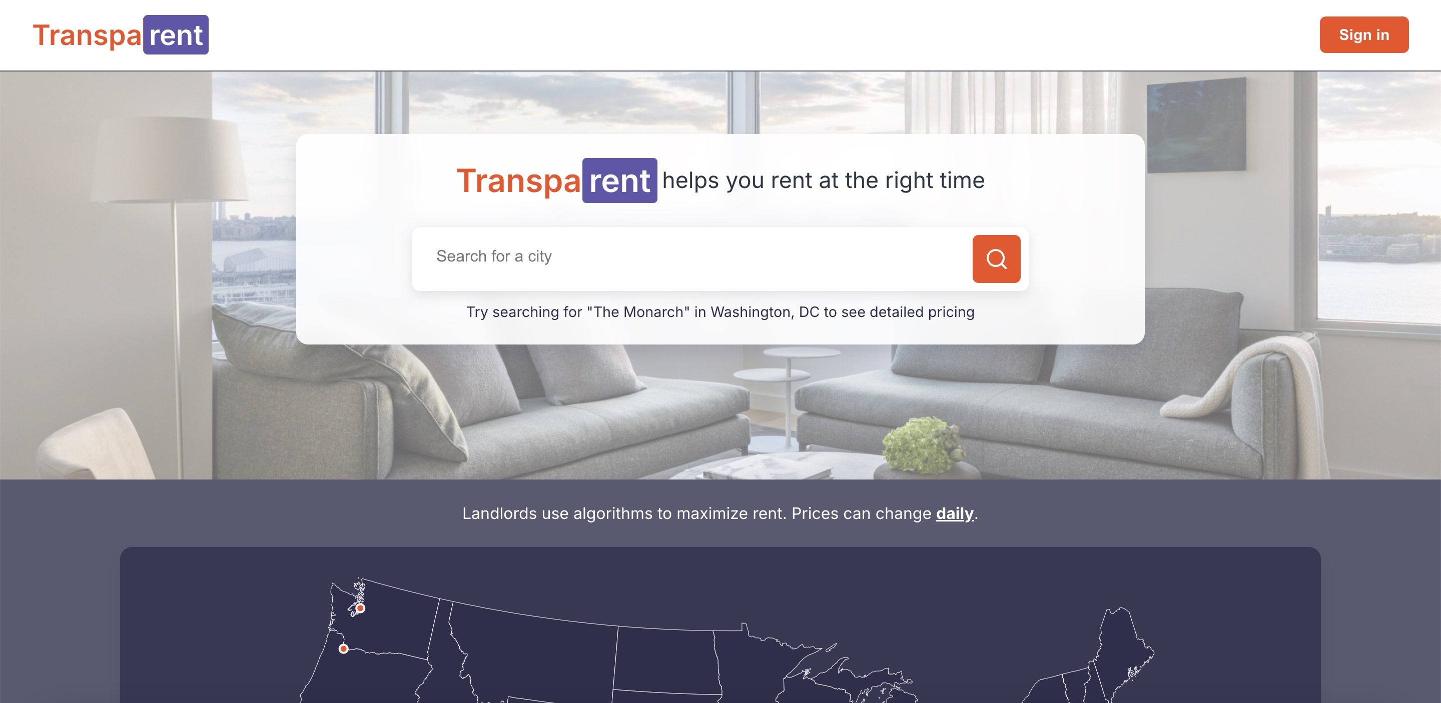 Initial Landing Page Option 2